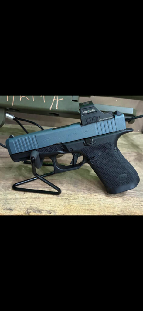 ABIS Arms Cerakote portfolio: another view of blue-finished handgun slide
